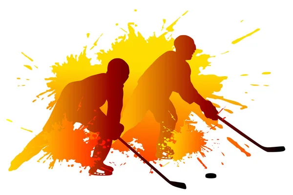 Hockey Sobre Hielo Deporte Gráfico Calidad Vectorial — Vector de stock