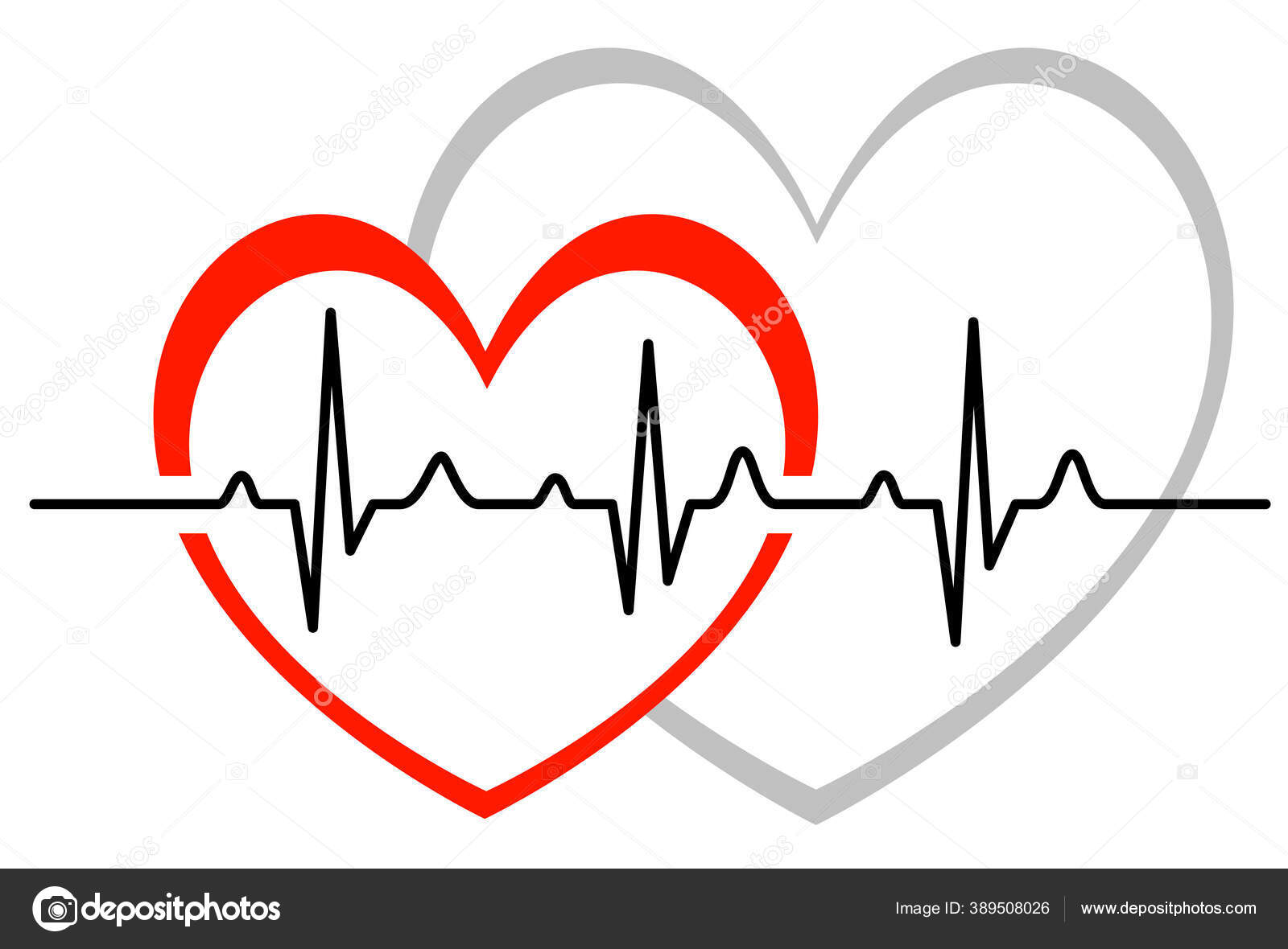 Vector Illustration Heart Beat Electrocardiogram Stock Vector Image by ...