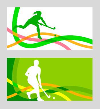 Vektör kalitesinde çim hokeyi sporu grafiği.