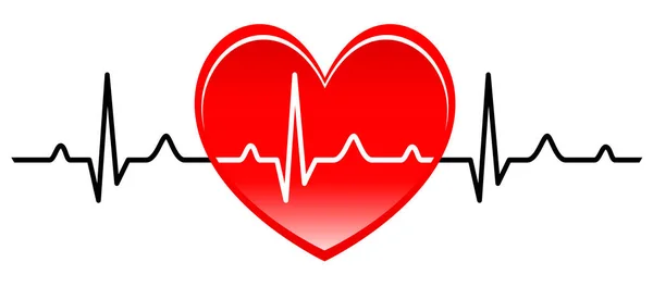 Векторная Иллюстрация Сердцебиения Электрокардиограммой — стоковый вектор