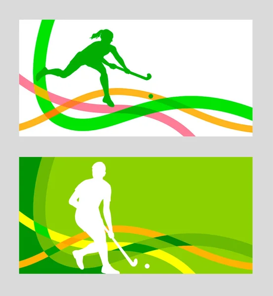 矢量质量的田径曲棍球运动图形 — 图库矢量图片
