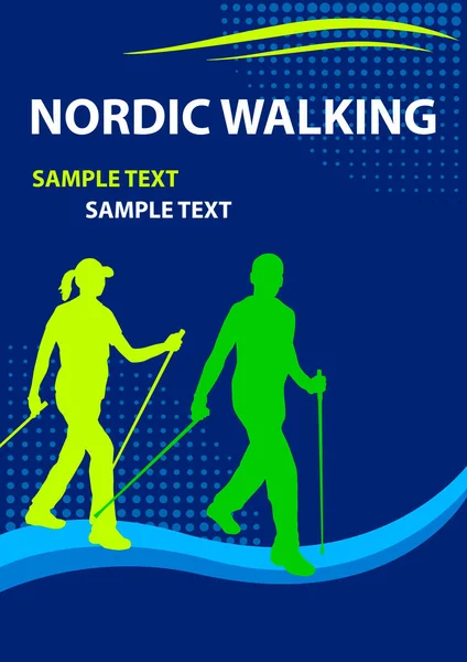 Nordic Walking Gráfico Deportivo Calidad Vectorial — Archivo Imágenes Vectoriales