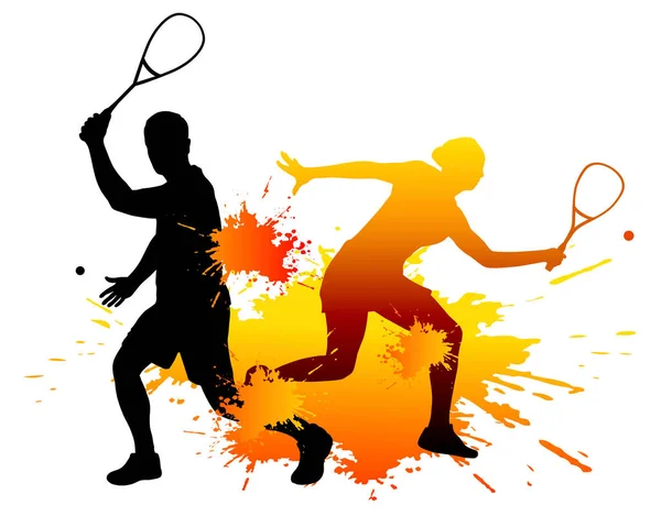 Squash Sport Grafisch Vectorkwaliteit — Stockvector