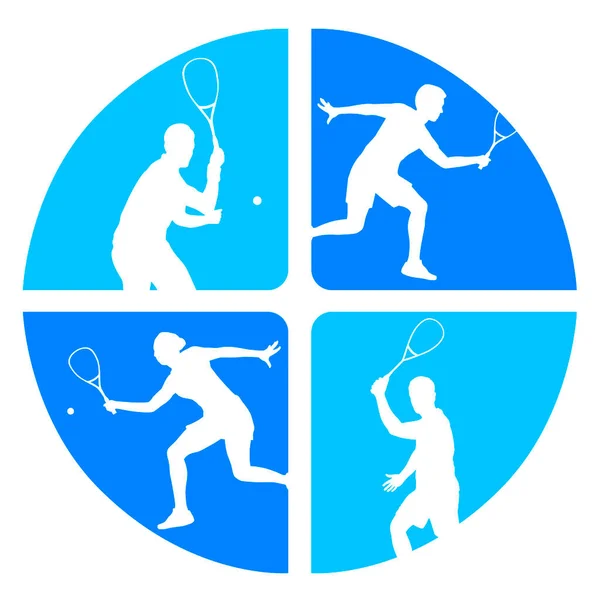 Squash Gráfico Deportivo Calidad Vectorial — Vector de stock