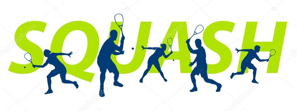 Squash sport graphic in vector quality.