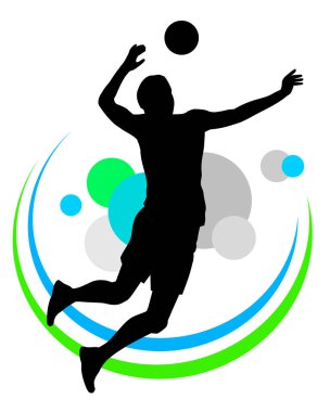 Vektör kalitesinde voleybol sporu grafiği.