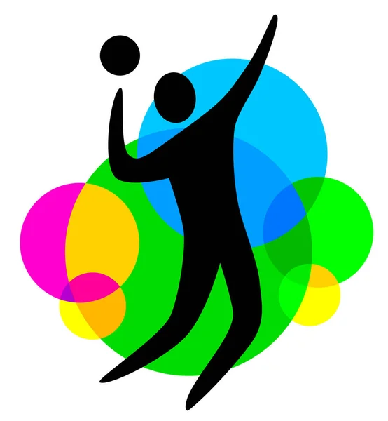 Gráfico Deportivo Voleibol Calidad Vectorial — Vector de stock