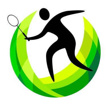 Badminton spor grafiği vektör kalitesinde
