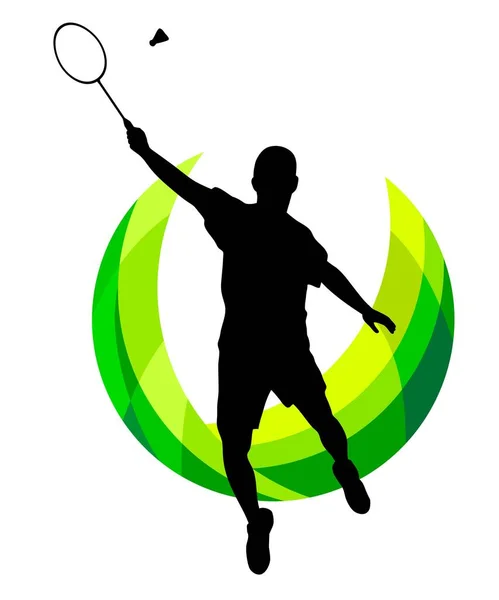 Badminton Grafica Sportiva Qualità Vettoriale — Vettoriale Stock