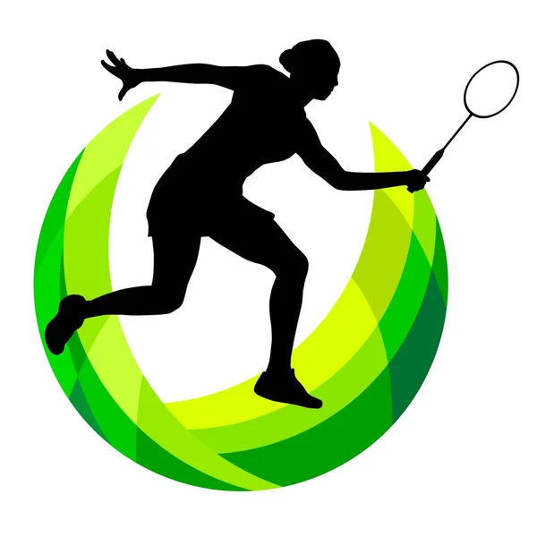 Badminton Esporte Gráfico Qualidade Vetorial — Vetor de Stock