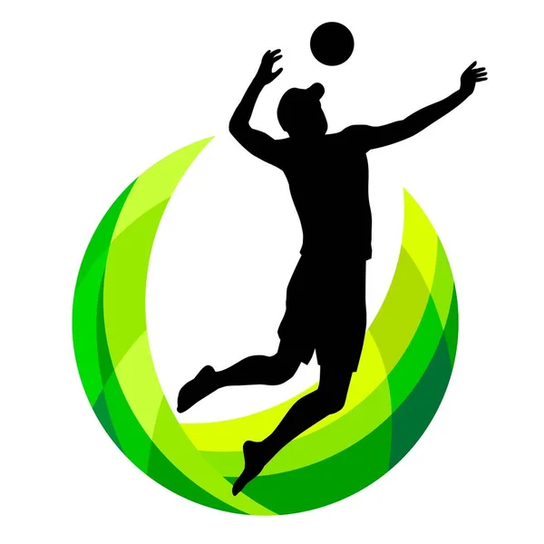 Voleibol Playa Deporte Calidad Vectorial — Vector de stock