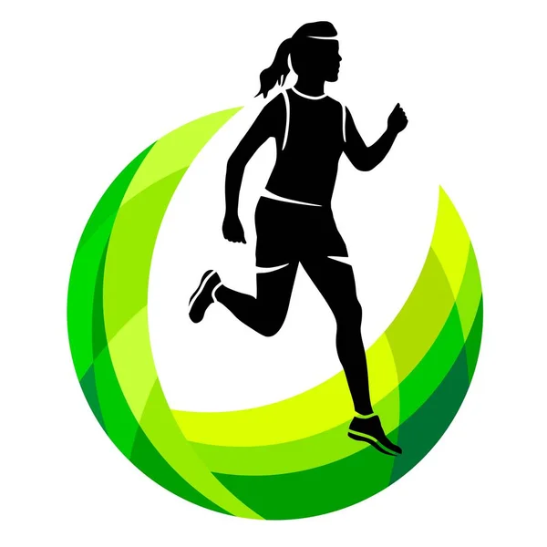 Hardlopen Sport Grafisch Vectorkwaliteit — Stockvector