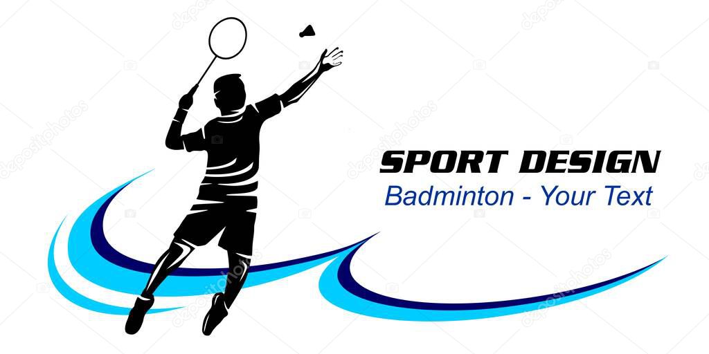Badminton sport graphic in vector quality.