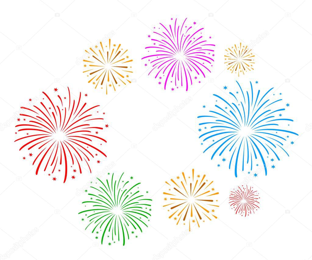 Fireworks graphic in vector quality.