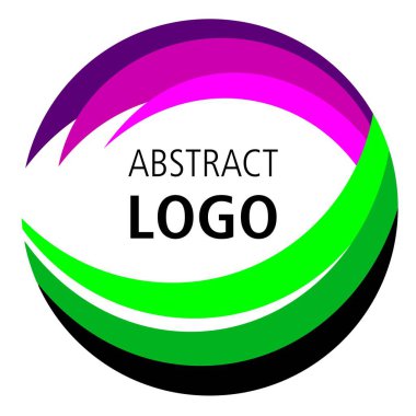 Vektör kalitesinde renkli elementlerle soyut logo tasarımı.
