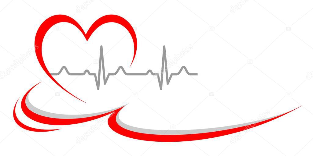 Electrocardiogram graphic in vector quality.