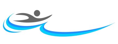 Vektör kalitesinde yüzme logosu.