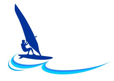 Vektör kalitesinde rüzgar sörfü logosu.