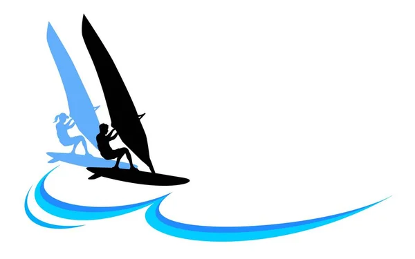 Logotipo Windsurf Calidad Vectorial — Vector de stock