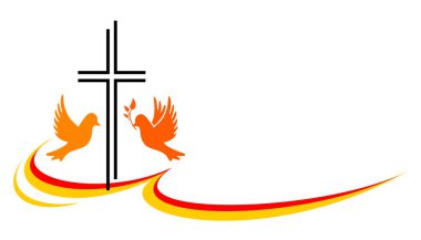 Vektör kalitesinde Hıristiyan din tasarımı logosu.