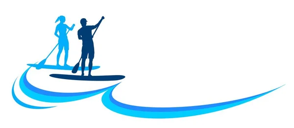 Stand Paddling Sportlogo Vektorqualität — Stockvektor