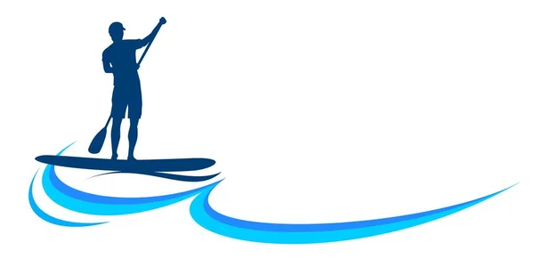 Stand Paddling Sportlogo Vektorqualität — Stockvektor