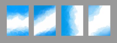 Mavi ile soyut vektör suluboya arkaplanı.