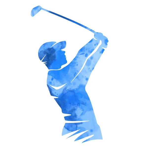 Jugador Golf Azul Abstracto Calidad Vector — Vector de stock