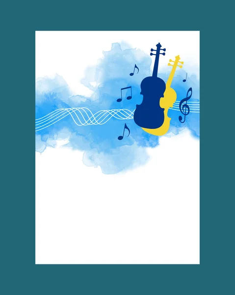 Gráfico Fondo Vector Musical Abstracto Con Violín — Archivo Imágenes Vectoriales