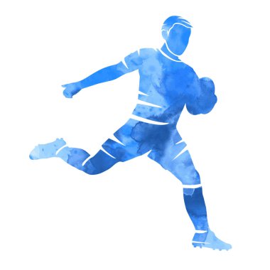 Vektör kalitesinde soyut ragbi oyuncusu grafiği.