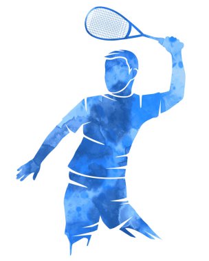 Vektör kalitesinde soyut squash oyuncusu grafiği.