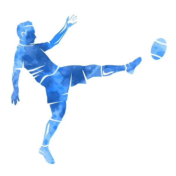 Graphique Abstrait Joueur Rugby Qualité Vectorielle — Image vectorielle