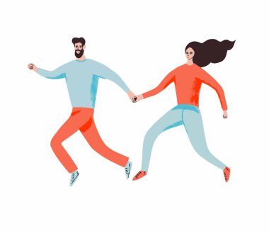  çalışan erkek ve kadın, vektör çizimi düz tasarım