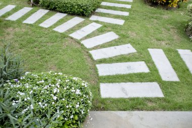 Stone Path in garden clipart