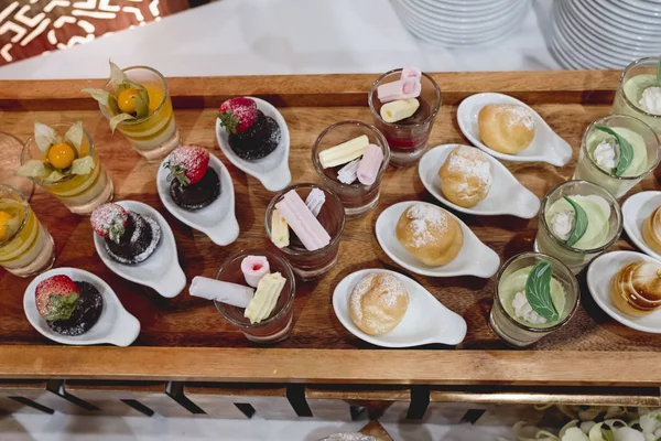 Catering Dessert Line Wedding Ceremony — Stock Photo, Image