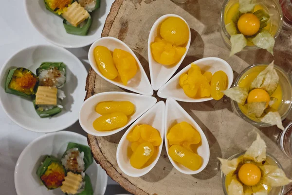 Catering Thai Dessert Line Wedding Ceremony — Stock Photo, Image