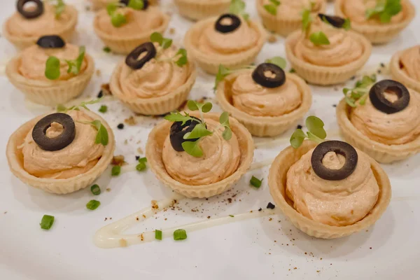 Catering Dessert Linje Bröllopsceremonin — Stockfoto