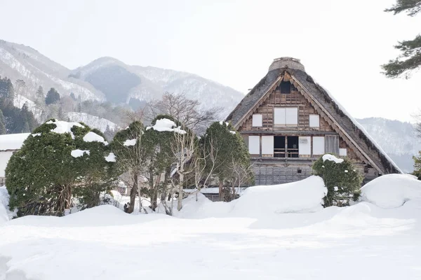 Shirakawago Japón Histórico Pueblo Invierno — Foto de Stock