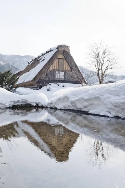 Shirakawago Japón Histórico Pueblo Invierno — Foto de Stock