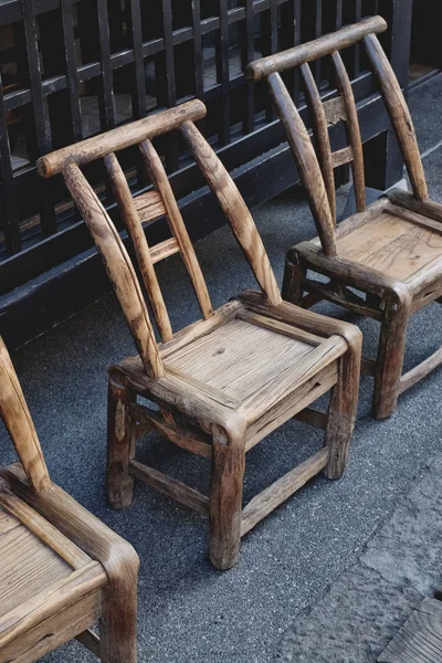 Kleine Größe Der Holzstühle — Stockfoto