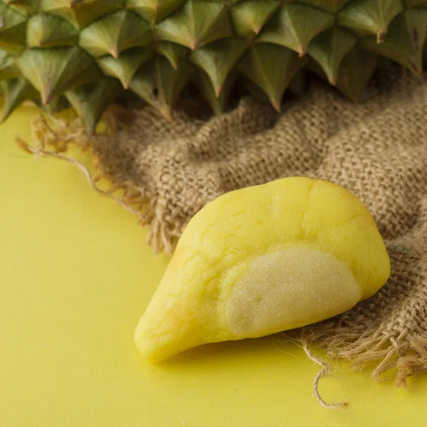 Durian Solone Ciasteczka Jajkiem Kształcie Duriana Chrupiące Ciasteczka — Zdjęcie stockowe