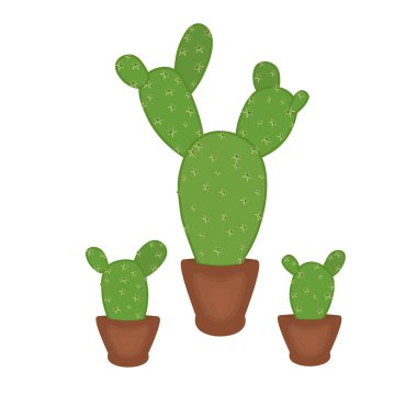 kap içinde üç kaktüs elle boğma vektörü
