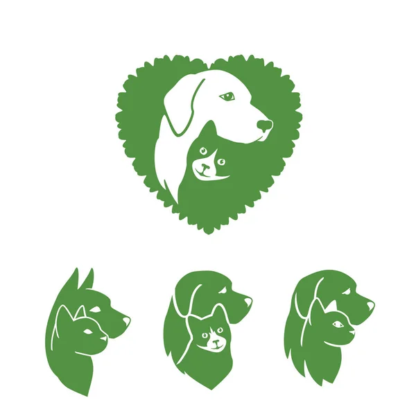 Σχεδιασμός Λογότυπου Φροντίδας Κατοικίδιων Ζώων Σκύλο Και Γάτα Για Κατάστημα — Διανυσματικό Αρχείο