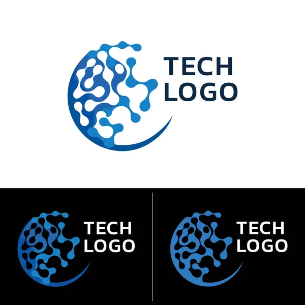 Healthcare Tech Logo Emblem Elicits Expression Optimizing Health Integrative Wellness — Stock Vector