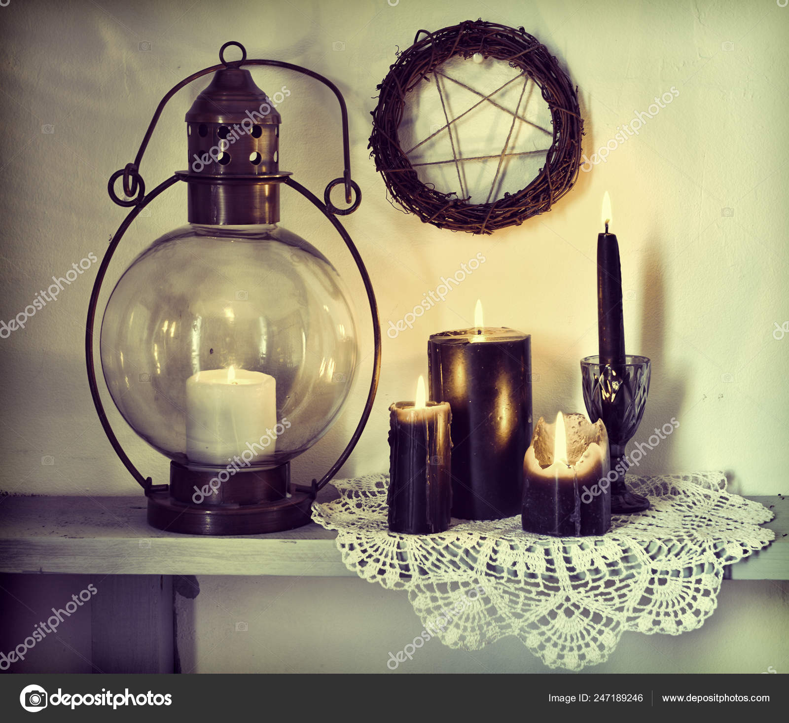 SILVER LACE DESIGN CANDLE LAMP