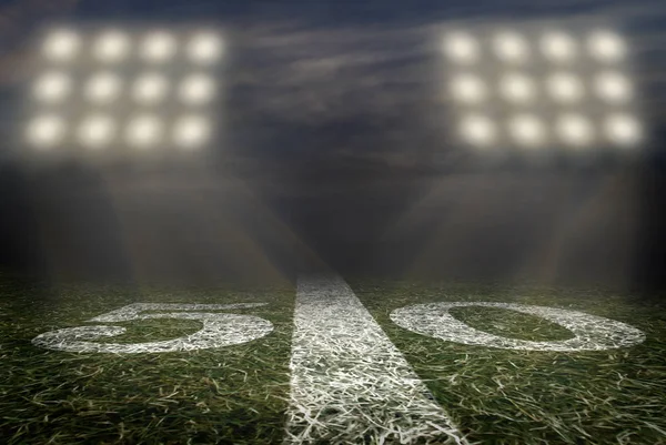 Cuma Gecesi Futbol Sahasında Futbol Maçı 50 metre arka planda