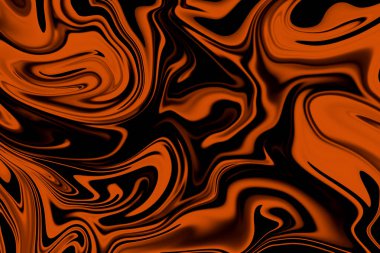 Soyut Turuncu ve Siyah Sıvı Mermer Döküm Arkaplanı