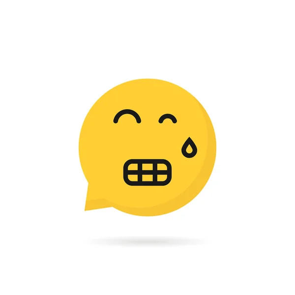 Spanning Emoji Toespraak Bubble Logo Witte Achtergrond Vlakke Stijl Trend — Stockvector