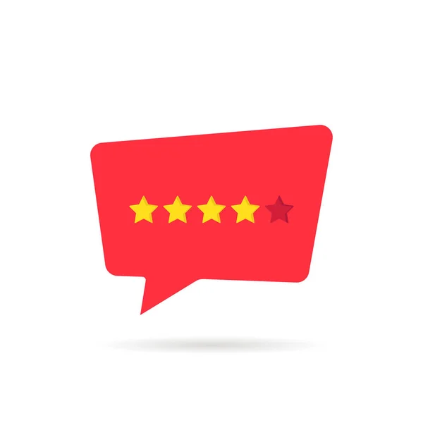 Vier Abstract Rating Ster Als Positieve Feedback Concept Van Eenvoudige — Stockvector