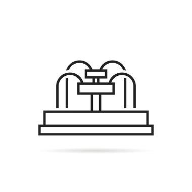 beyaz izole siyah ince çizgi çeşme simgesi